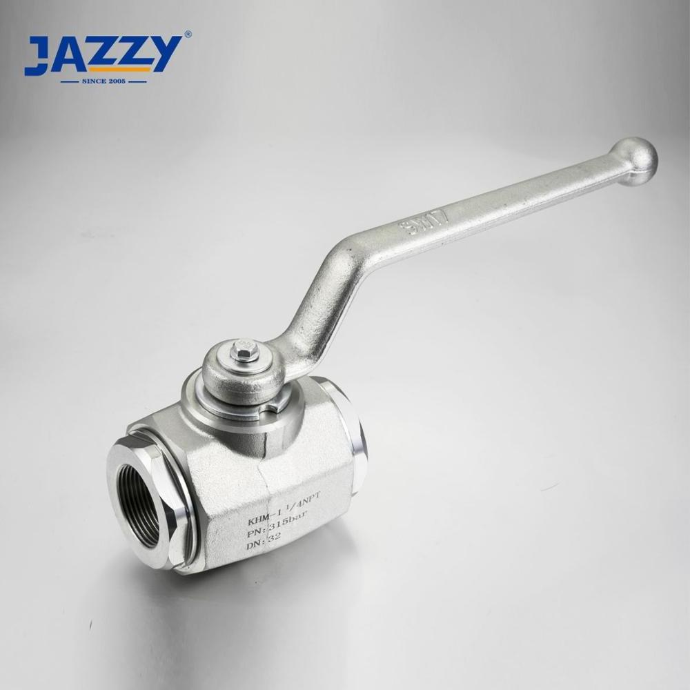 JAZZY KHB/KHM/KHP/KHB3K Hydraulic High Pressure Ball Valve NPT/ SAE/BSP/BSPT/Metric Hydraulic Ball Valve carbon steel stainless