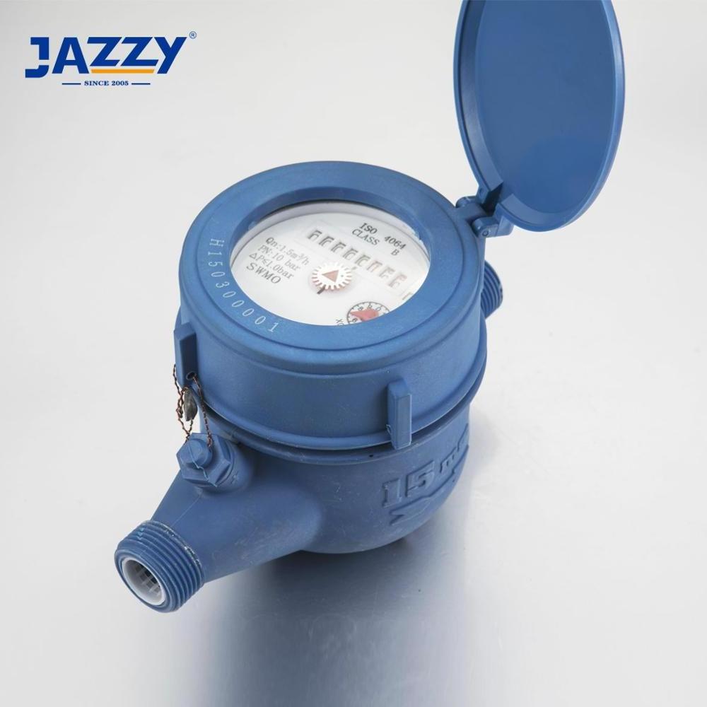 Jazzy plastic body dry dial single jet cold water meter for Potable Water