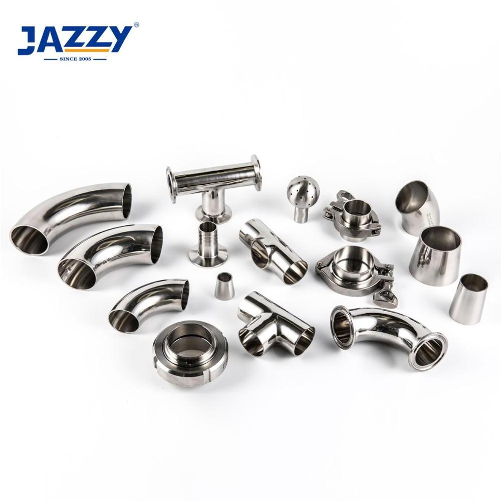 JAZZY DIN SMS 3A ISO RJT Stainless steel Sanitary Pipe Fittings Series Sanitary Fitting union TC Clamp Valve Sanitary Fitting