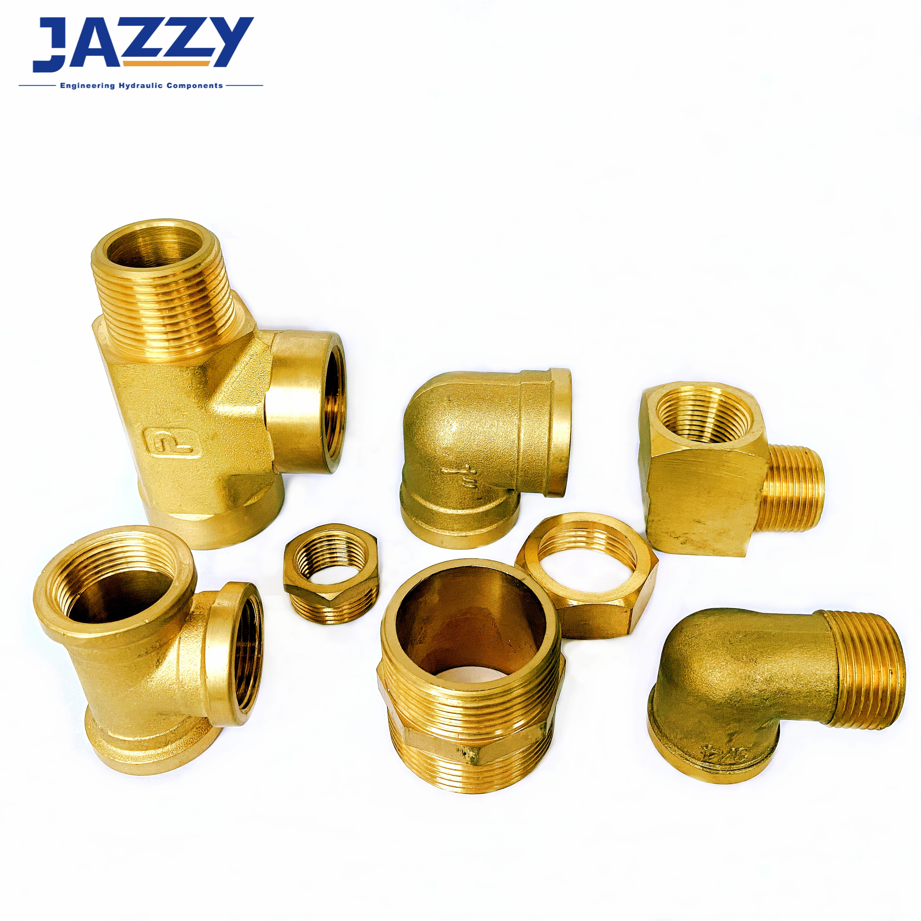 JAZZY Brass fitting plumbing Forged compression Fitting hydraulic hose brass fitting Water Brake Pipe Plumbing Brass pipe fittin