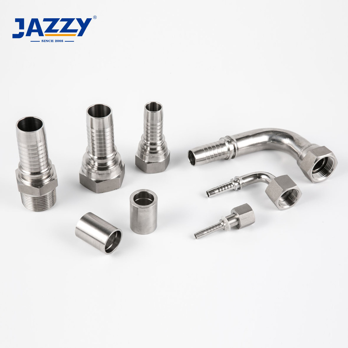 JAZZY Interlocking Ferrule BSP BSPT JIC ORFS Stainless Steel Hydraulic Hose Fitting Female Metal Banjo Fitting Hydraulic Fitting