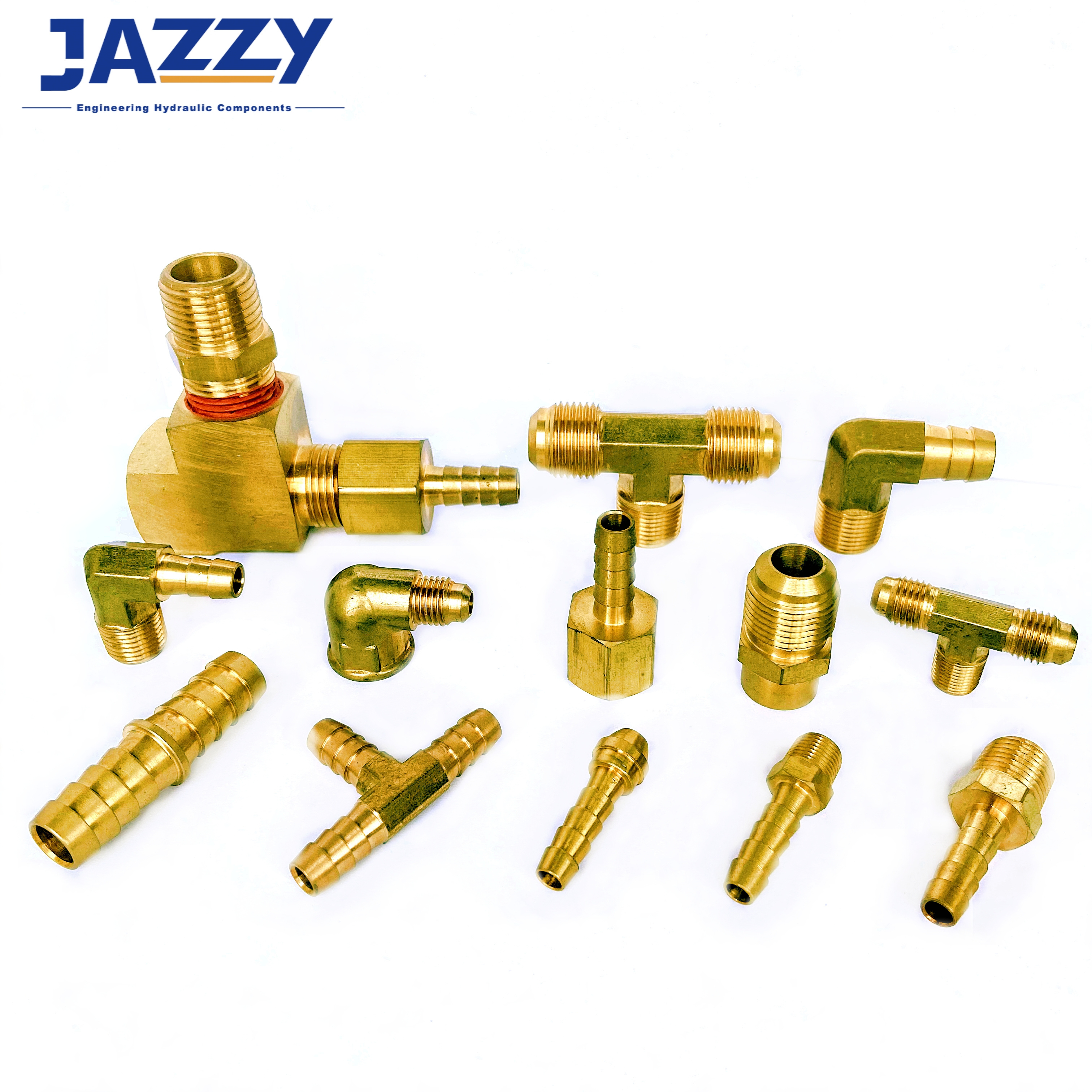 JAZZY Brass fitting plumbing Forged compression Fitting hydraulic hose brass fitting Water Brake Pipe Plumbing Brass pipe fittin