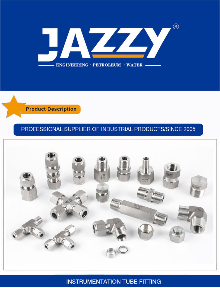 JAZZY Tube Fittings Stainless Steel Tube to Union DRU Reducer Union DU DUE Union Elbow Instrument Fittings Tubing Swagelok Male