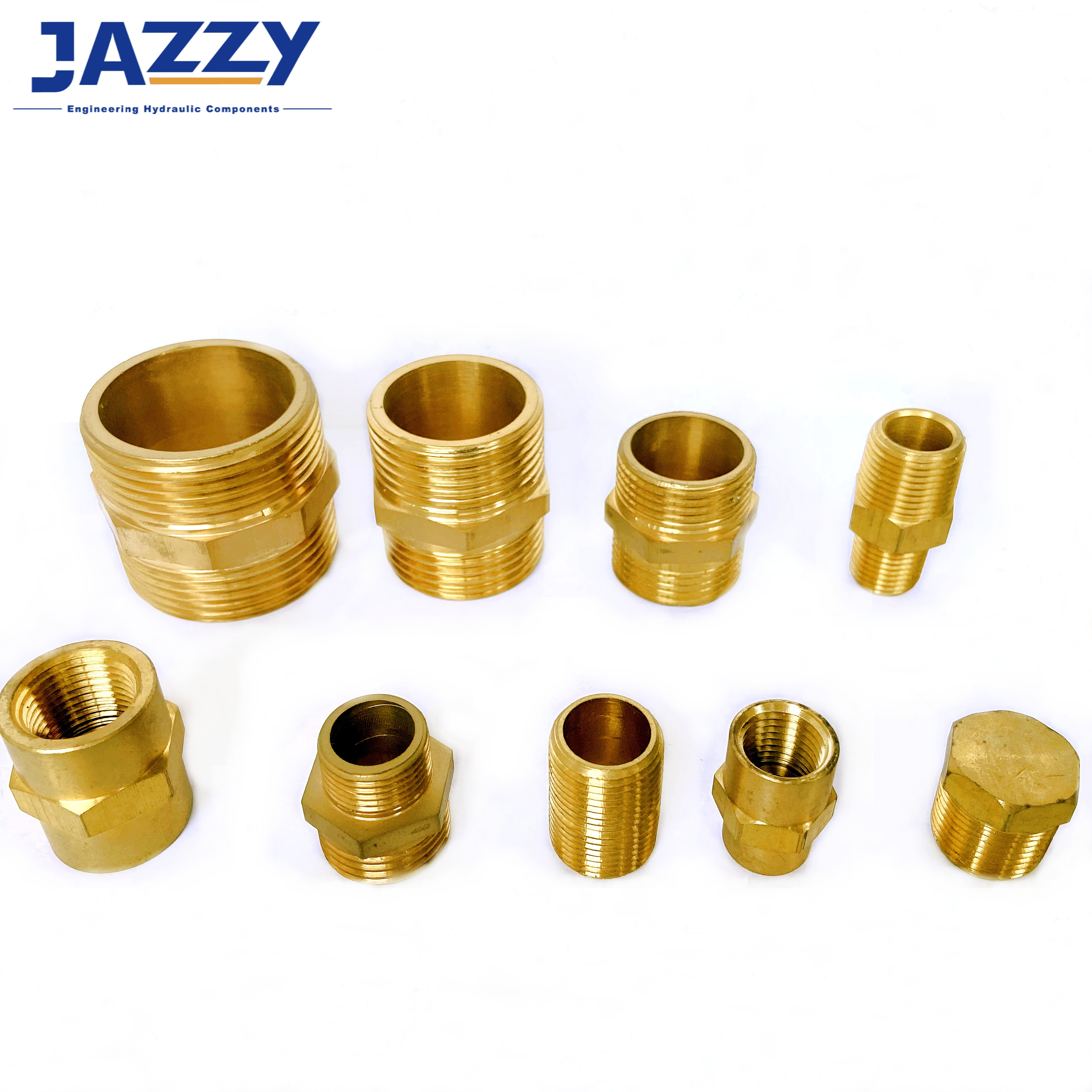 JAZZY Brass fitting plumbing Forged compression Fitting hydraulic hose brass fitting Water Brake Pipe Plumbing Brass pipe fittin