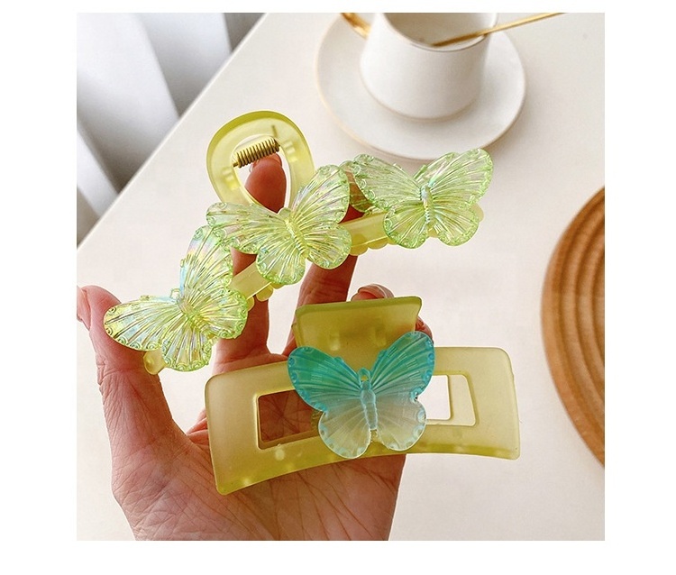 Fairy green butterfly early spring new wholesale large hair claw clip