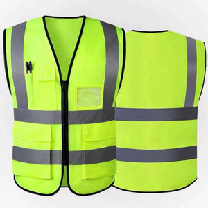 Hi vis Safety Work Polyester ANSI Tone High Visibility Reflective Vest With Pockets