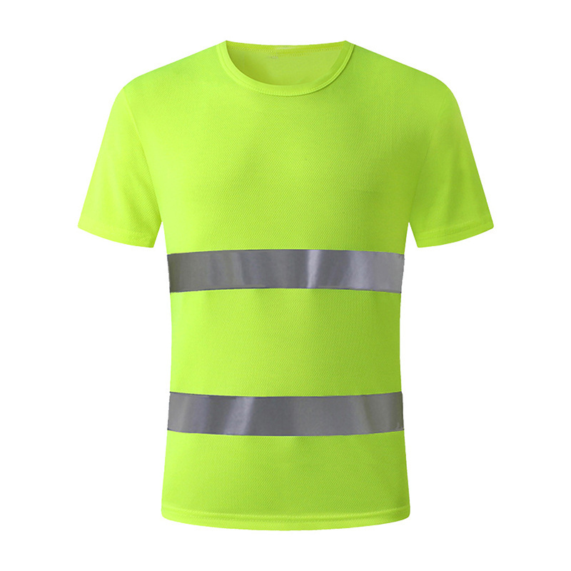 Custom Logo Breathable High Visibility  Reflective Safety Clothing Tops Work Wear T-Shirt Hi Vis Short Sleeves Polo Shirts