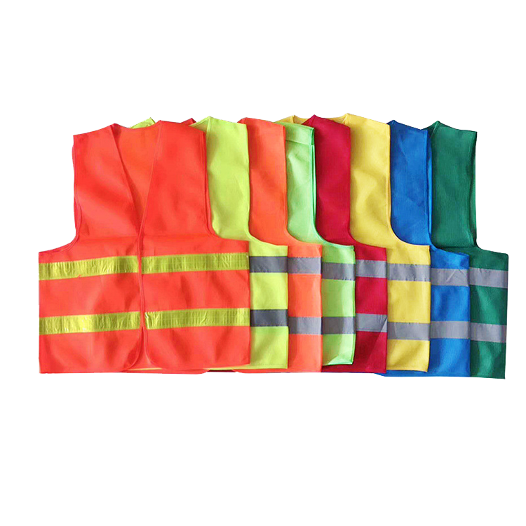 Custom logo available high visibility construction election bicycle  orange red green fabric reflective tape safety jacket vest