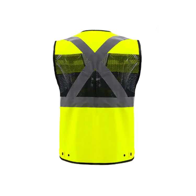 Fashion Hi-Vis Clothing Knitted Fabric Reflective Vest Reflective Multi-pockets Safety Vest