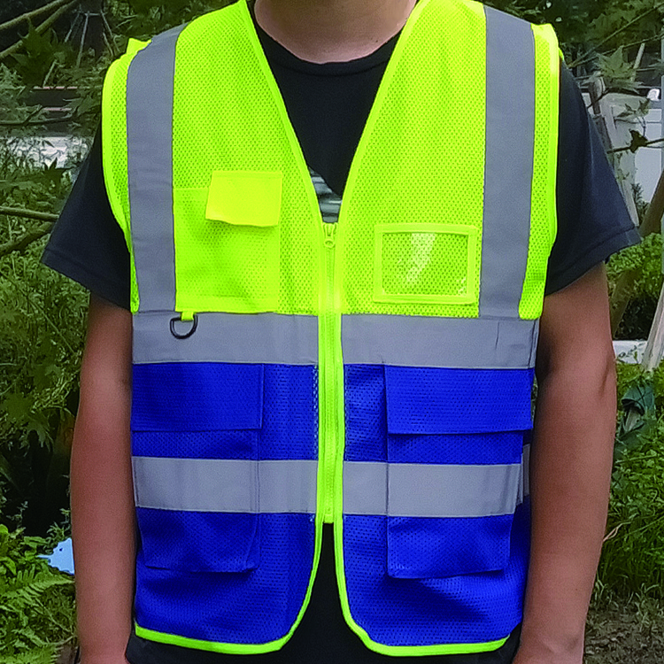 Hi vis Safety Work Polyester ANSI Tone High Visibility Reflective Vest With Pockets