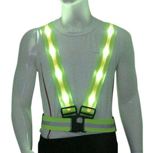 Women Men Night Running Jogging Walking Cycling Motorcycling  Adjustable USB Rechargeable Reflective Safety LED Vest