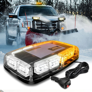 Led Emergency Beacon Rotating Magnetic Car Roof Warning Engineering Yellow Strobe Lights