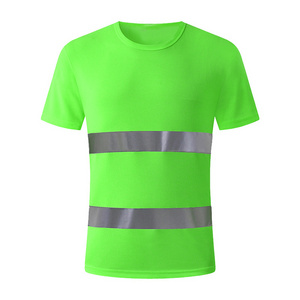 Custom Logo Breathable High Visibility  Reflective Safety Clothing Tops Work Wear T-Shirt Hi Vis Short Sleeves Polo Shirts