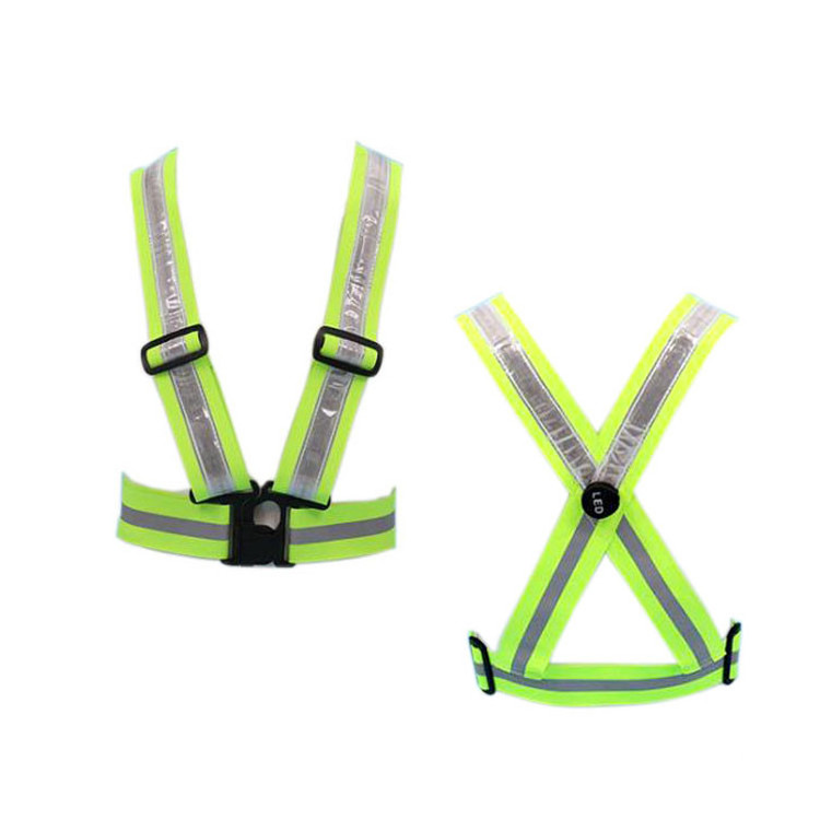 Women Men Night Running Jogging Walking Cycling Motorcycling  Adjustable USB Rechargeable Reflective Safety LED Vest