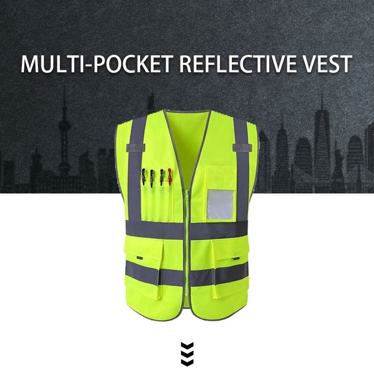 High Vis Jacket Reflective Safety Vest Construction Apparel Safety Clothing High Visibility Vest