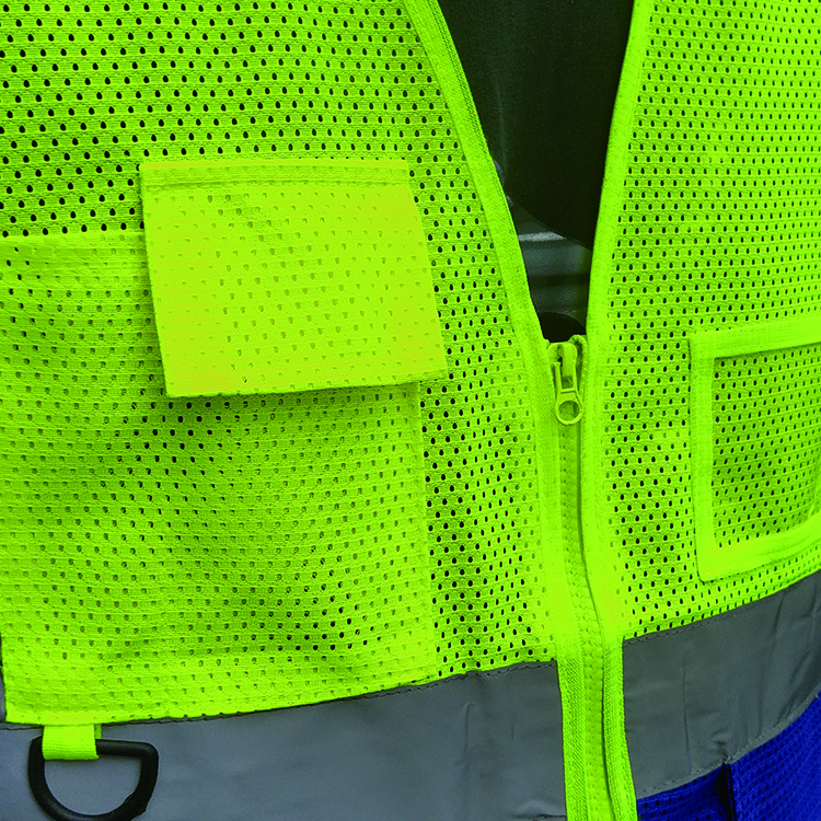 Hi vis Safety Work Polyester ANSI Tone High Visibility Reflective Vest With Pockets