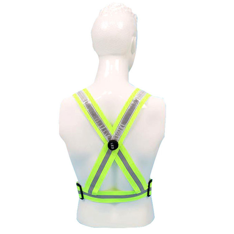 Women Men Night Running Jogging Walking Cycling Motorcycling  Adjustable USB Rechargeable Reflective Safety LED Vest