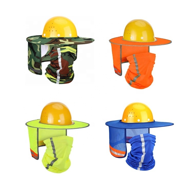 Hard Hat Sun Shade Neck Protection High Visibility Cover Neck  Full Brim Mesh Reflective Strap For Man and Women Outdoor