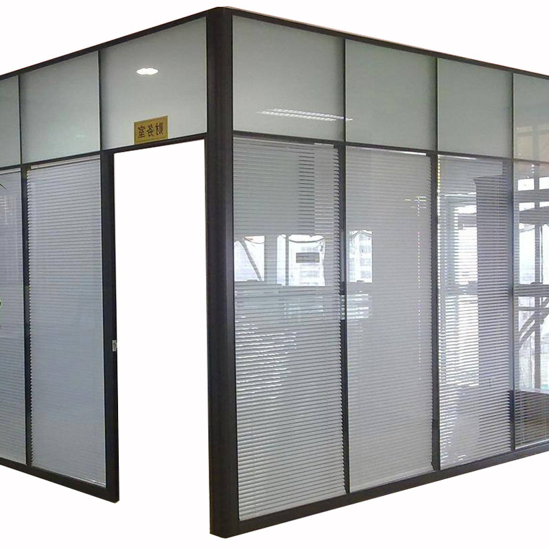 12mm thickness tempered glass aluminum frame demountable partition walls for office