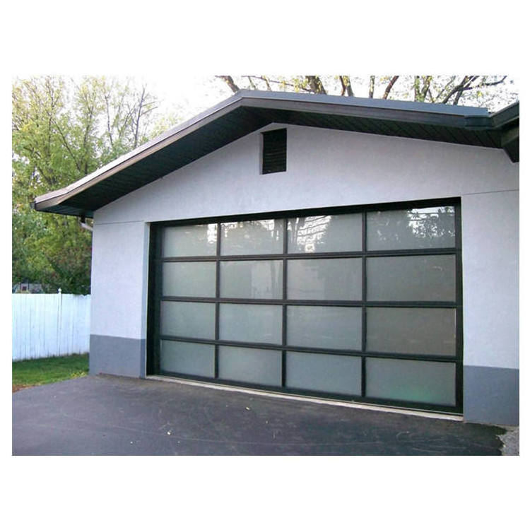 Mirror Garage Door High Standard Frameless Aluminum Reflective Glass Graphic Design Key Lock Modern Aluminum Alloy Finish Villa