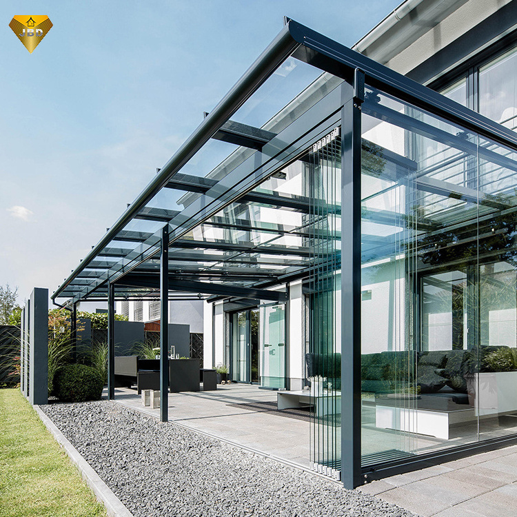 Flat roof glass roof house high quality portable sunroom aluminium glass sunroom