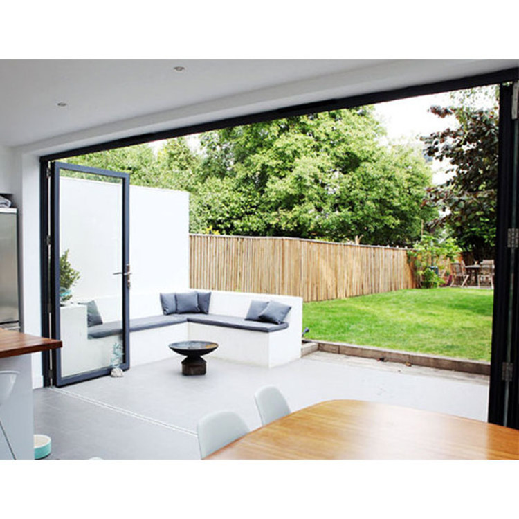 Soundproof House Exterior French Folding Door - Powder Coated Aluminium Bi-fold Patio Doors