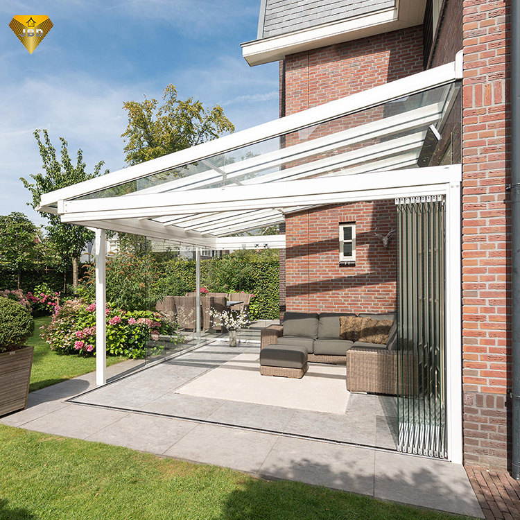 Flat roof glass roof house high quality portable sunroom aluminium glass sunroom