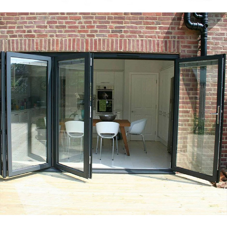 Soundproof House Exterior French Folding Door - Powder Coated Aluminium Bi-fold Patio Doors