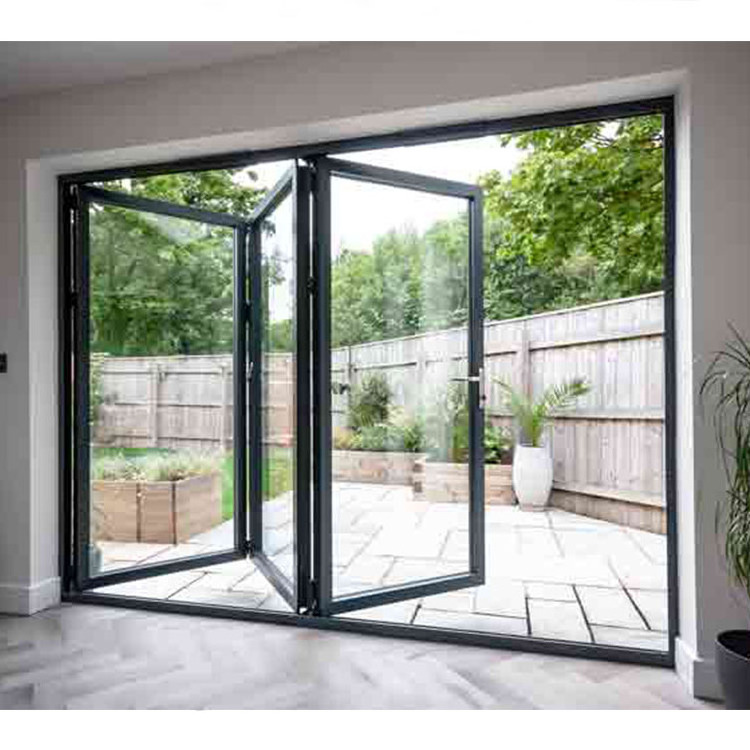 Soundproof House Exterior French Folding Door - Powder Coated Aluminium Bi-fold Patio Doors