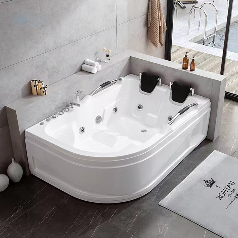 Lightweight Luxury Hydro Massage Corner Freestanding Bathtub with Skirt