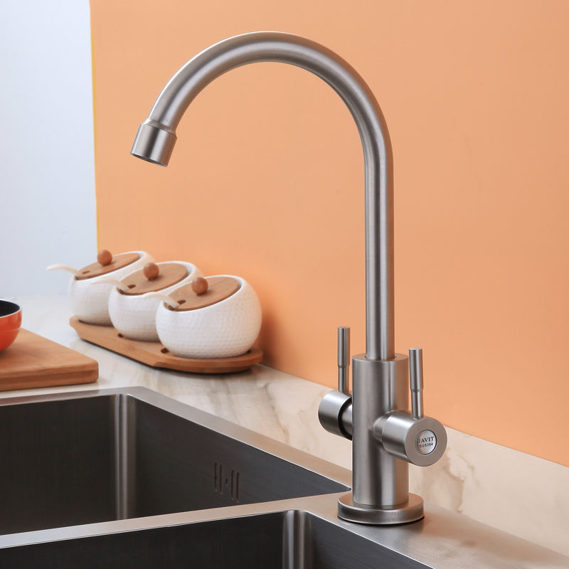 Kitchen  Water Faucet Commercial New Products Modern Double Outlet European  Brass  Gourmet Kitchen Faucet