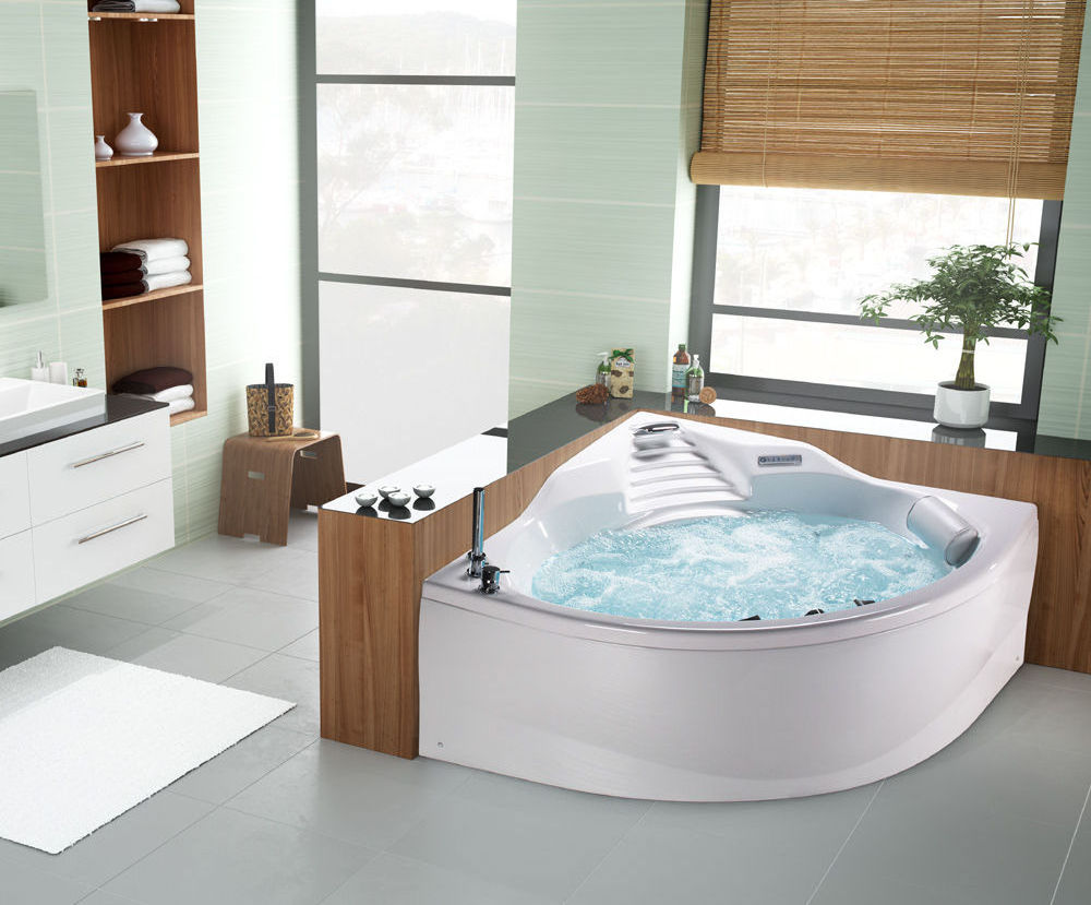 Whirlpool Freestanding Acrylic Bathroom Bathtub with Massage Jets