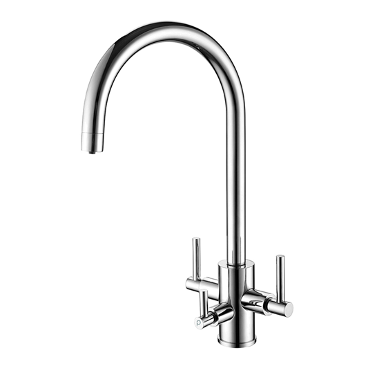 Kitchen  Water Faucet Commercial New Products Modern Double Outlet European  Brass  Gourmet Kitchen Faucet