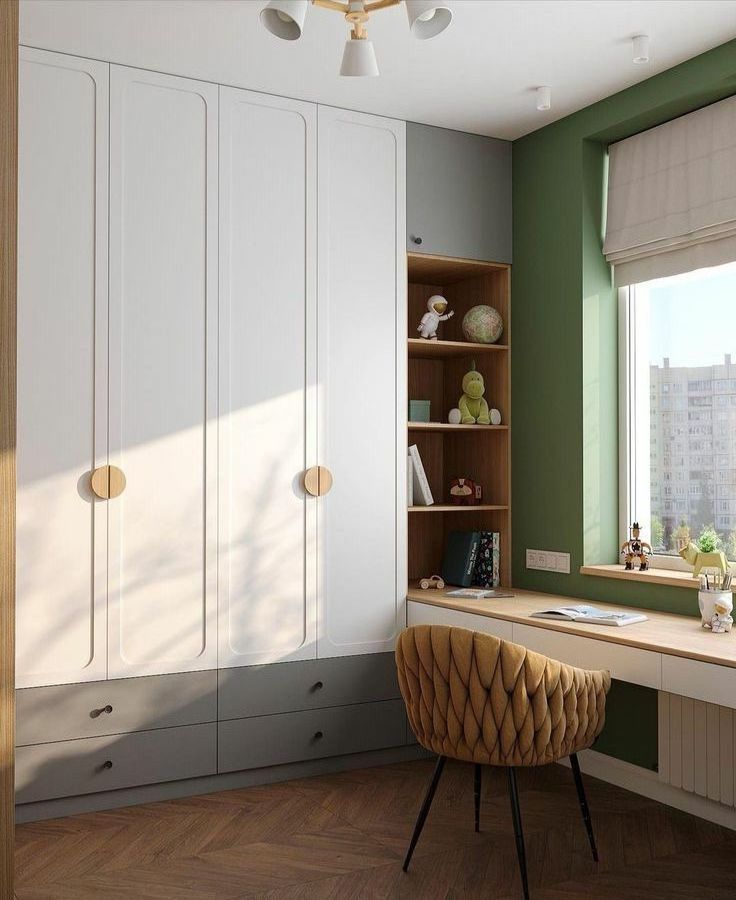 Wooden Wardrobe Closet with Modern Minimalist Design for Bedroom