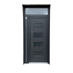 Outdoor Stainless Steel Security Front Door for Home Top Manufacturer Black Aluminum Pivot Front Entrance Door