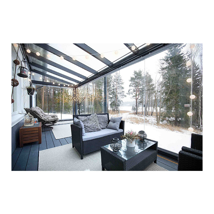 Anti-Noise Insulated Glass Garden Sun Room Aluminum DIY House Open Air Veranda Sunroom