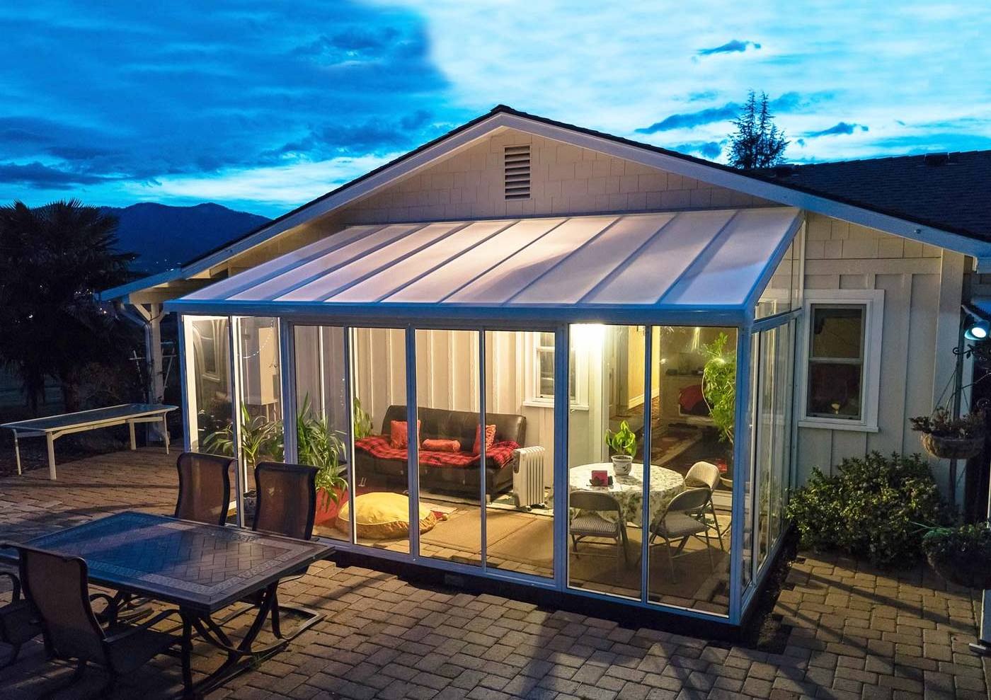 Anti-Noise Insulated Glass Garden Sun Room Aluminum DIY House Open Air Veranda Sunroom