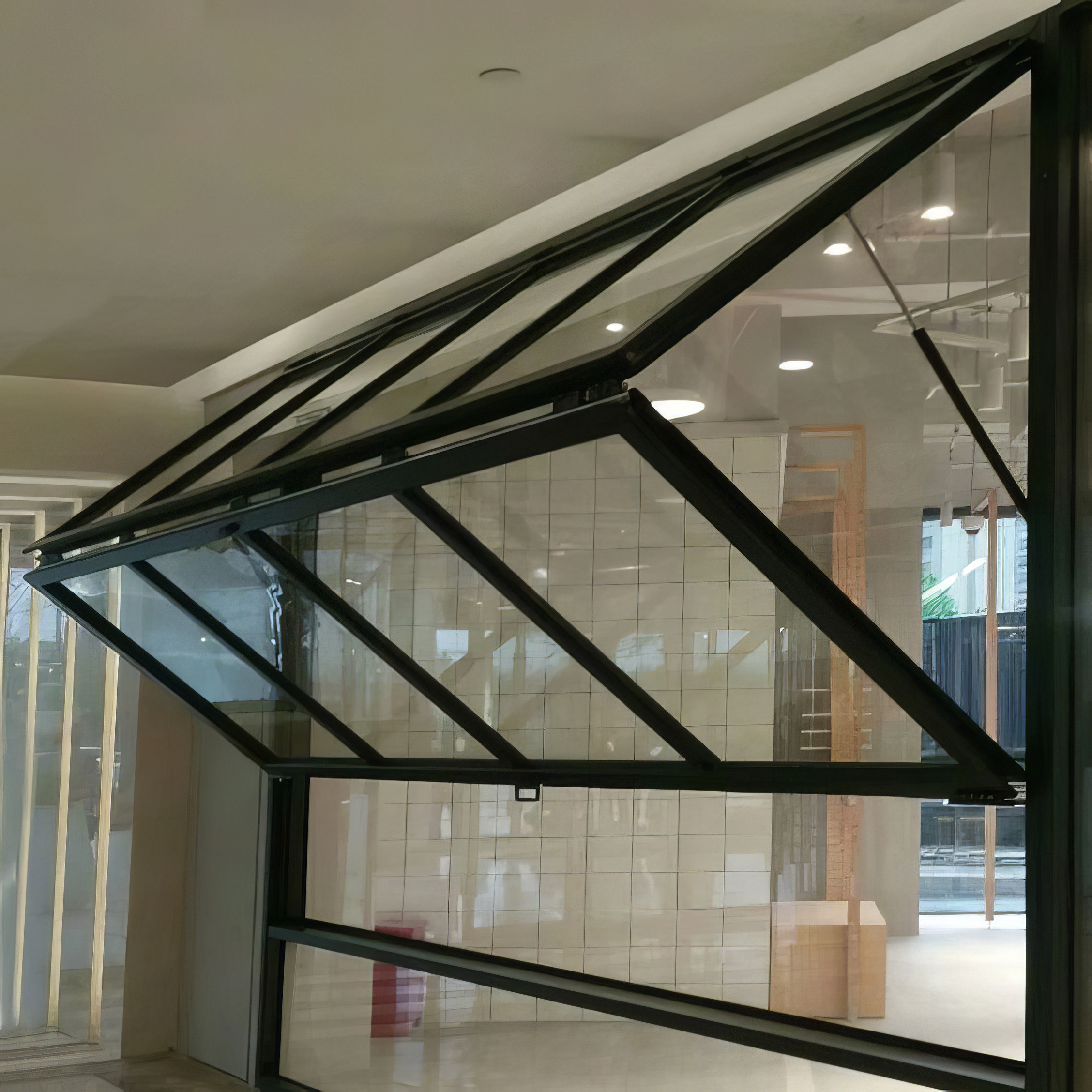 Aluminum alloy tempered glass folding windows Horizontal folding partial windows Aluminum alloy folding windows