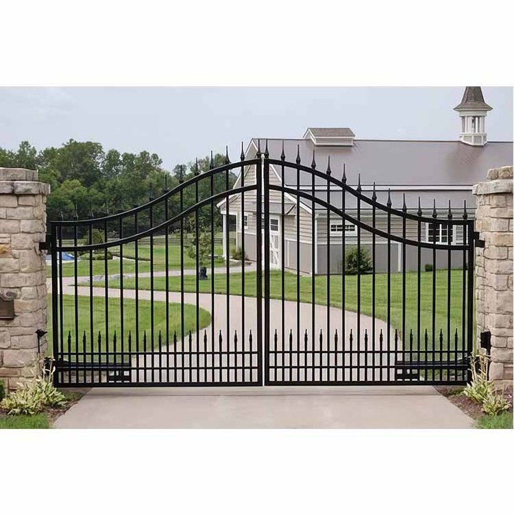 Sliding swing iron gate driveway gate automatic entrance main gates villa garden security grill design