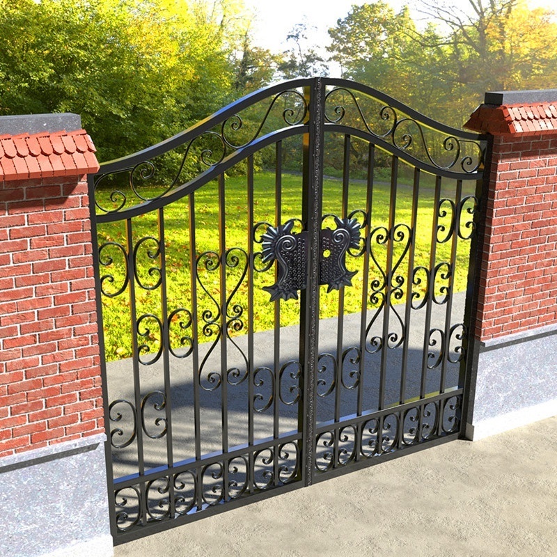 Sliding swing iron gate driveway gate automatic entrance main gates villa garden security grill design