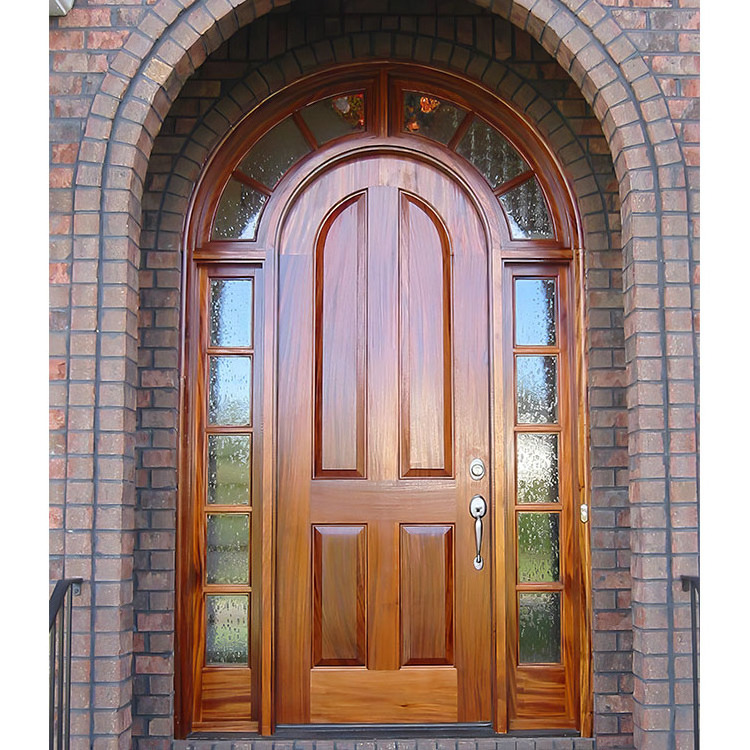 Best Selling Latest Design House Main Entry Door Double Arched Design Solid Wood Mahogany Luxury Wood Species Whole Solid Wood