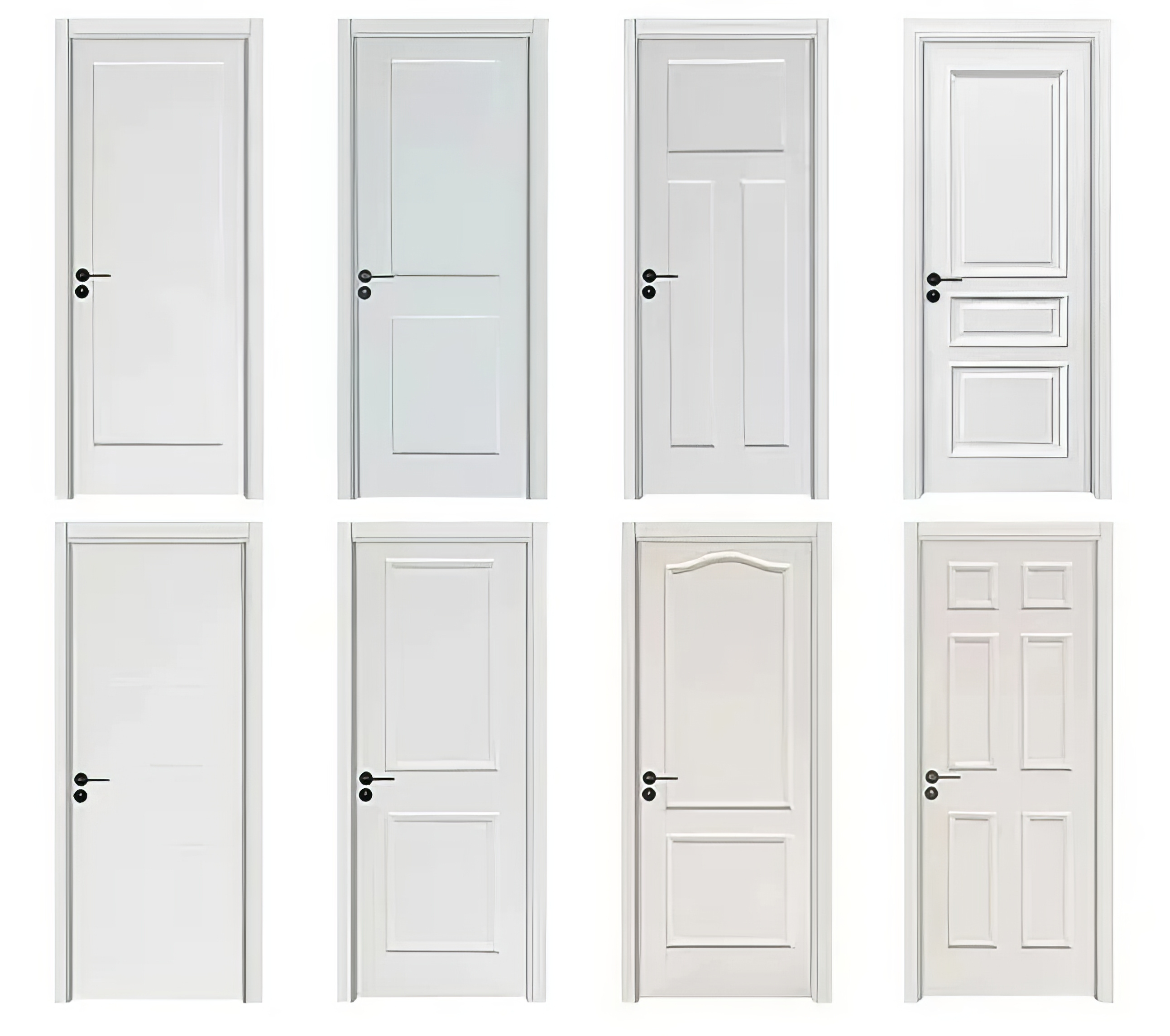 USA Solid Core Wood Panel Soundproof Bedroom MDF Door Design Pre-hung Door Interior for Houses