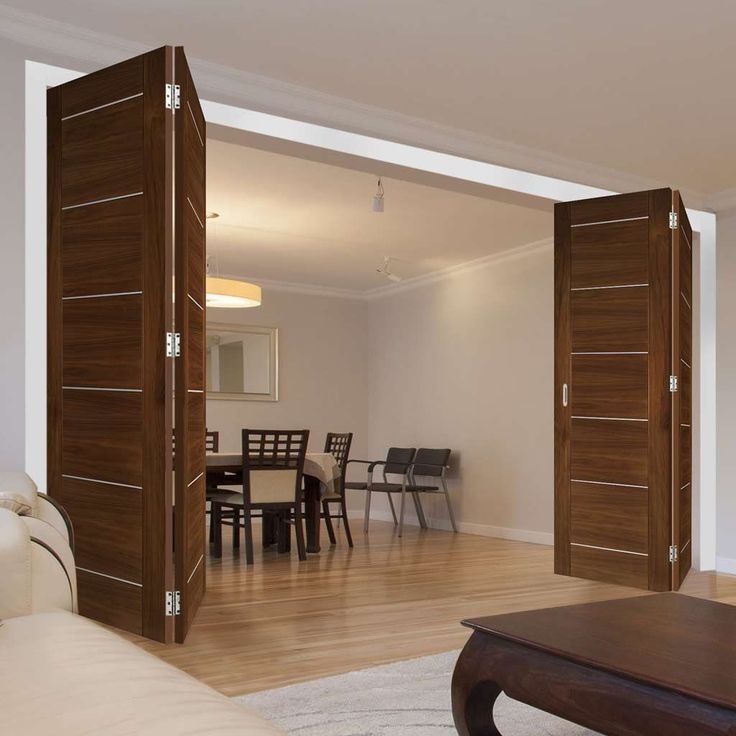 Simple folding sliding doors Interior wooden sliding folding door