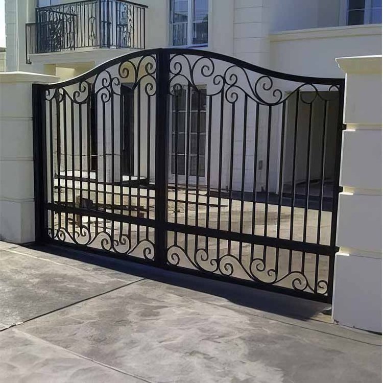 Sliding swing iron gate driveway gate automatic entrance main gates villa garden security grill design