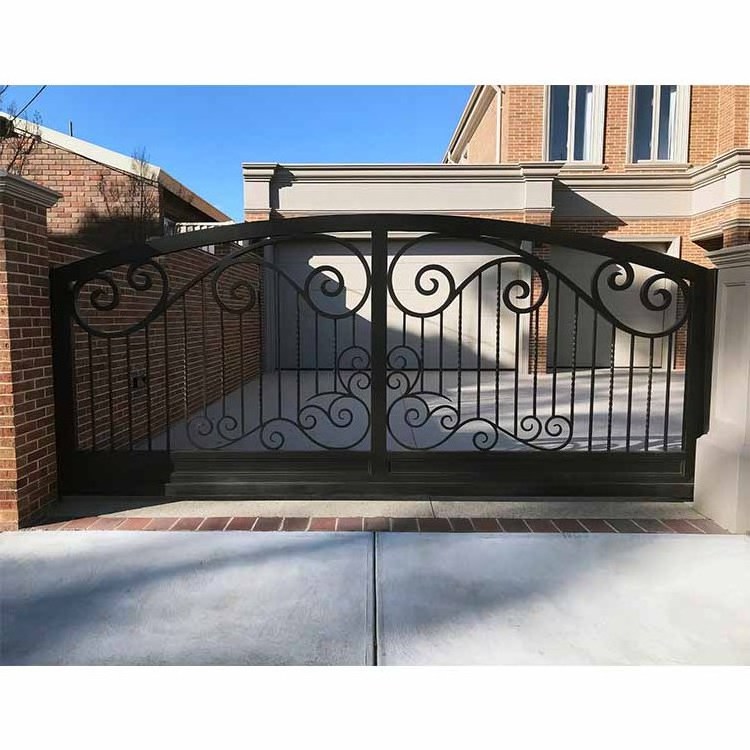 High quality latest main manor gate design front entry doors automatic wrought iron driveway swing gates for houses