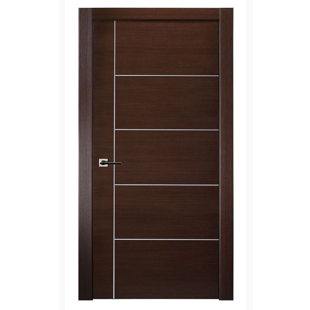 American Latest Design Modern Bedroom Veneer Panel Black Walnut Interior Single Walnut Wooden Door Solid Flat Single Wood Doors