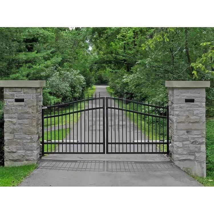 High quality latest main manor gate design front entry doors automatic wrought iron driveway swing gates for houses