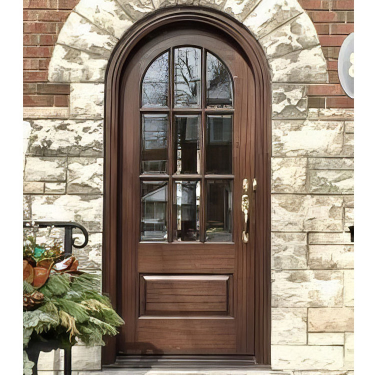 Best Selling Latest Design House Main Entry Door Double Arched Design Solid Wood Mahogany Luxury Wood Species Whole Solid Wood