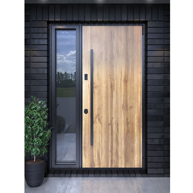 Chinese Armored Steel Metal Door One And Half Design Exterior Front Entrance Security Doors For Houses