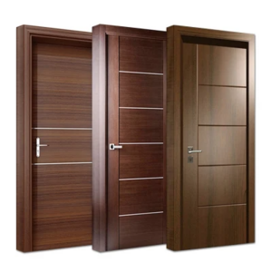 American Latest Design Soundproof Prime MDF Inside Solid Wooden Door Melamine Veneer Panel Black Walnut Door